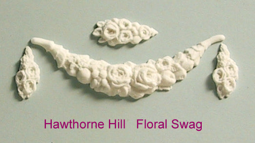 FLORAL SWAG BOW & DROPS set of three.