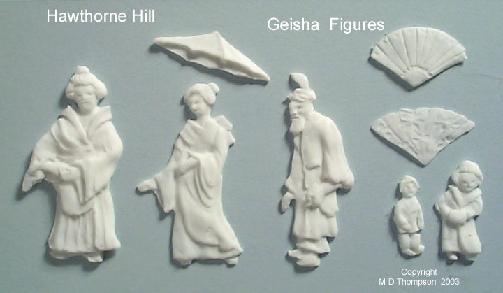 GEISHA GARDEN FIGURES set of five